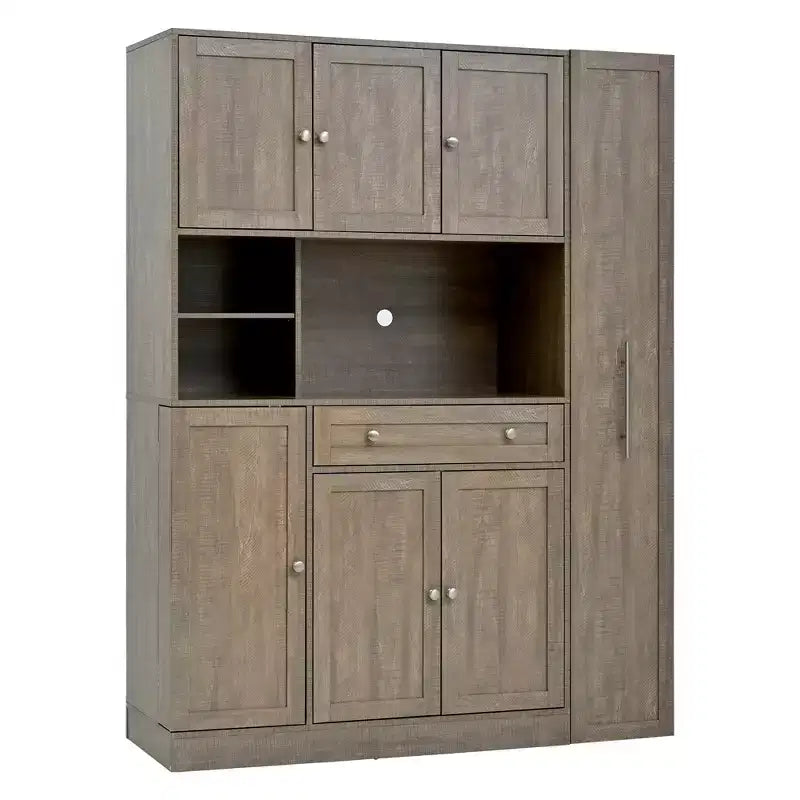 Credenza con piattaia, armadietto estraibile e cassetto