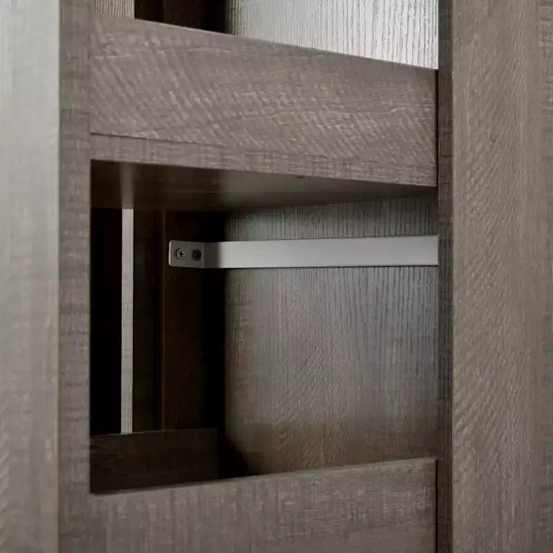 Credenza con piattaia, armadietto estraibile e cassetto