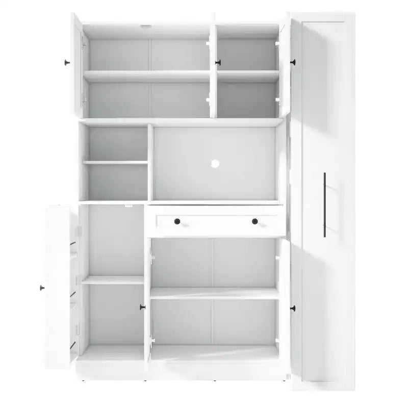Credenza con piattaia, armadietto estraibile e cassetto