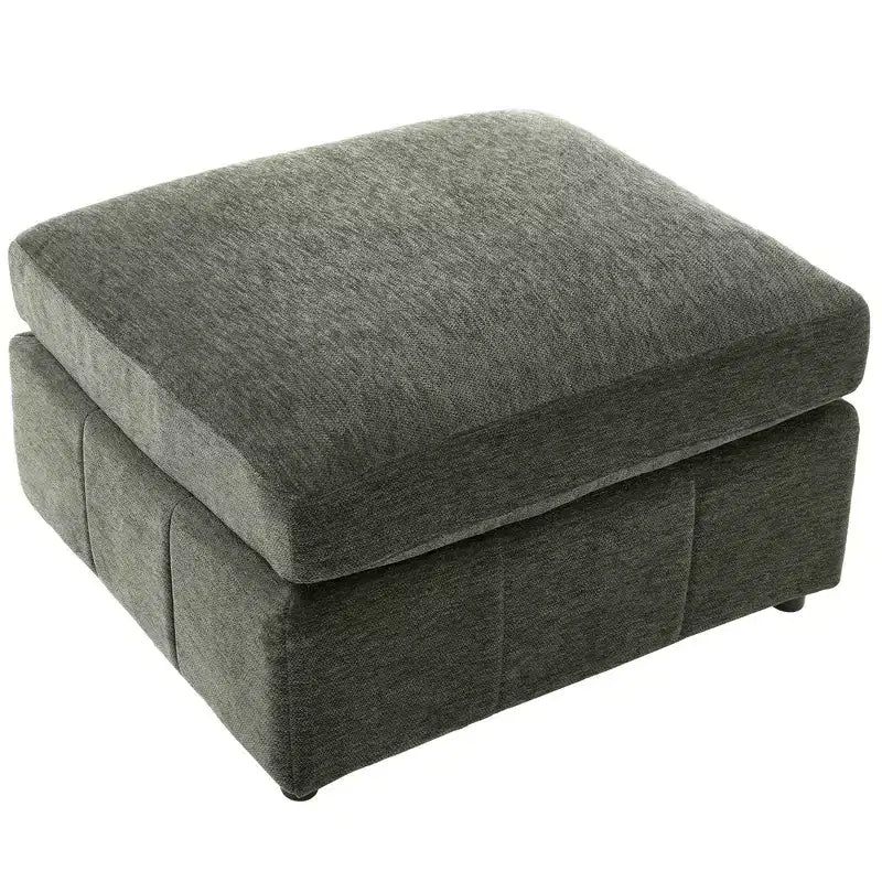 Divano Multifunzionale in ciniglia con Pouf Modulare, Porte USB e Porta Telefono