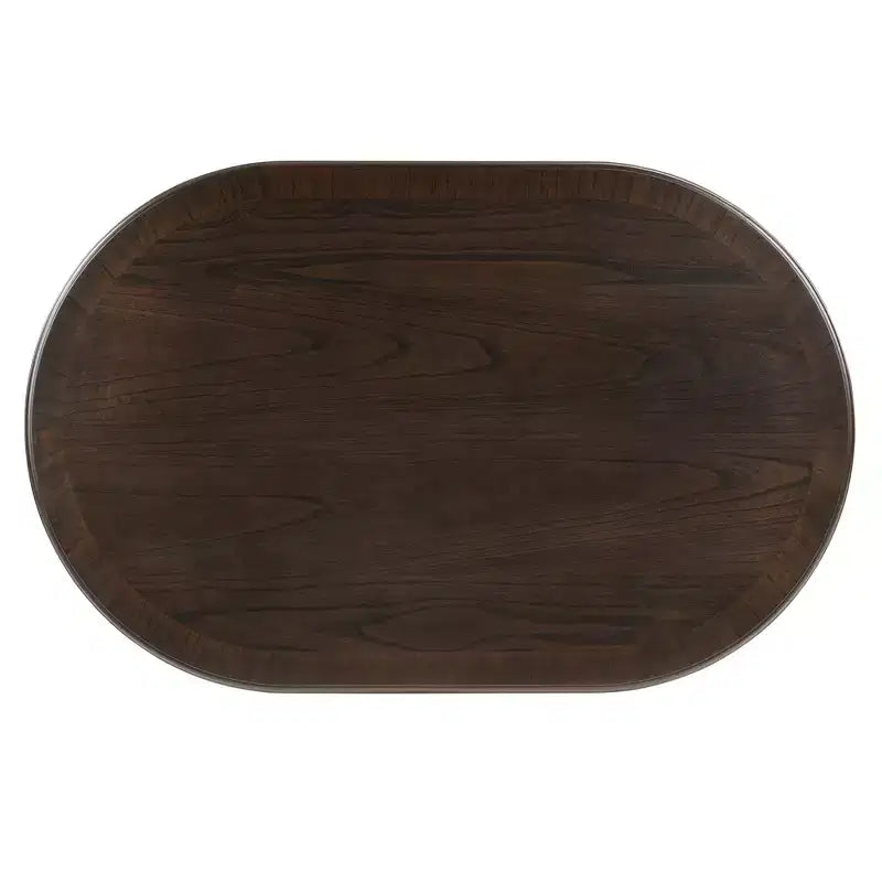 Tavolino da caffè in legno con base a X, tavolino ovale da cocktail da 44" con contenitore, tavolino centrale per divano