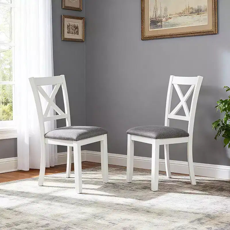Set di 4 sedie da pranzo in legno, seduta imbottita, per sala da pranzo, soggiorno, cucina, bicolore nero e beige