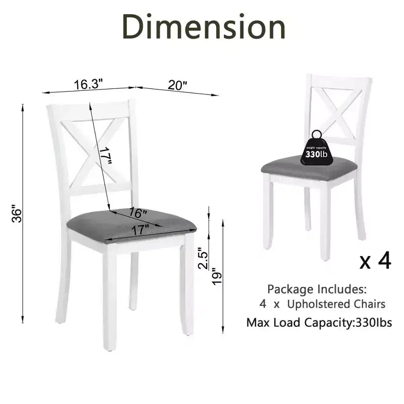 Set di 4 sedie da pranzo in legno, seduta imbottita, per sala da pranzo, soggiorno, cucina, bicolore nero e beige