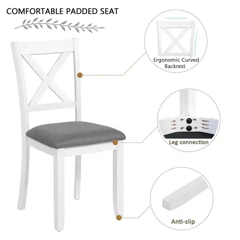 Set di 4 sedie da pranzo in legno, seduta imbottita, per sala da pranzo, soggiorno, cucina, bicolore nero e beige