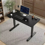 Scrivania Elettrica Regolabile in Altezza, per Casa e Ufficio, Tavolo per Computer 55'' Sollevabile, Nera