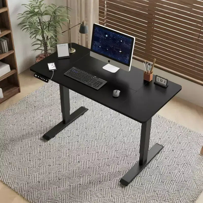 Scrivania Elettrica Regolabile in Altezza, per Casa e Ufficio, Tavolo per Computer 55'' Sollevabile, Nera