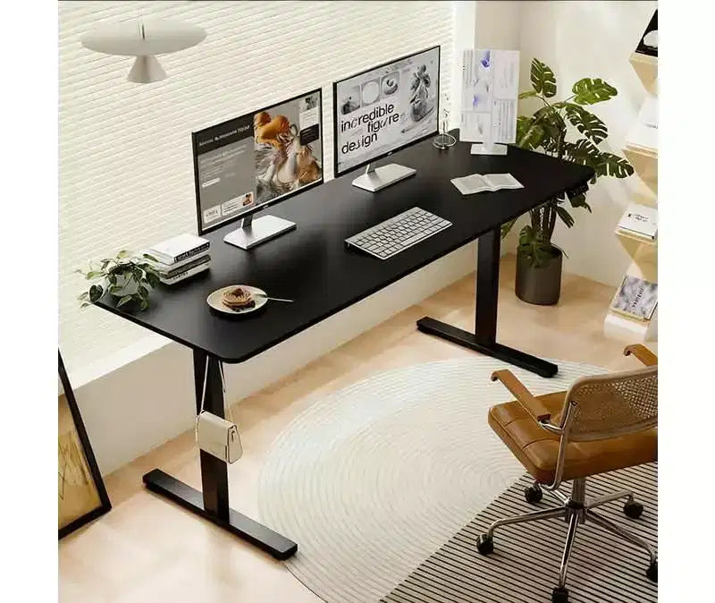 Scrivania Elettrica Regolabile in Altezza, per Casa e Ufficio, Tavolo per Computer 55'' Sollevabile, Nera