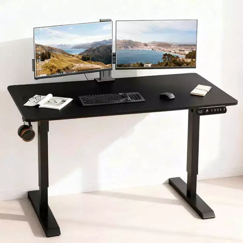 Scrivania Elettrica Regolabile in Altezza, per Casa e Ufficio, Tavolo per Computer 55'' Sollevabile, Nera