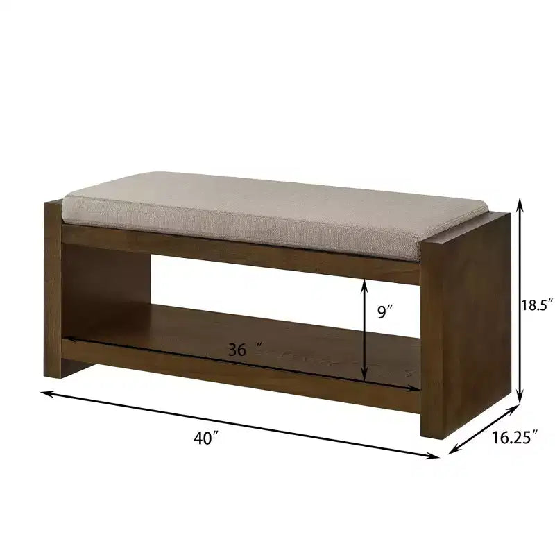 Panca Accent con scarpiera a ripiano inferiore, panca imbottita, panca moderna e compatta da fondo letto con contenitore