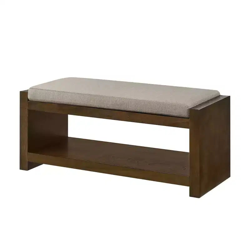 Panca Accent con scarpiera a ripiano inferiore, panca imbottita, panca moderna e compatta da fondo letto con contenitore