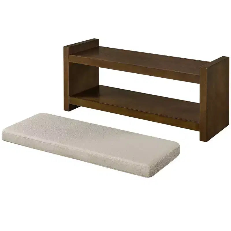 Panca Accent con scarpiera a ripiano inferiore, panca imbottita, panca moderna e compatta da fondo letto con contenitore