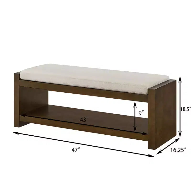 Panca Accent con scarpiera a ripiano inferiore, panca imbottita, panca moderna e compatta da fondo letto con contenitore