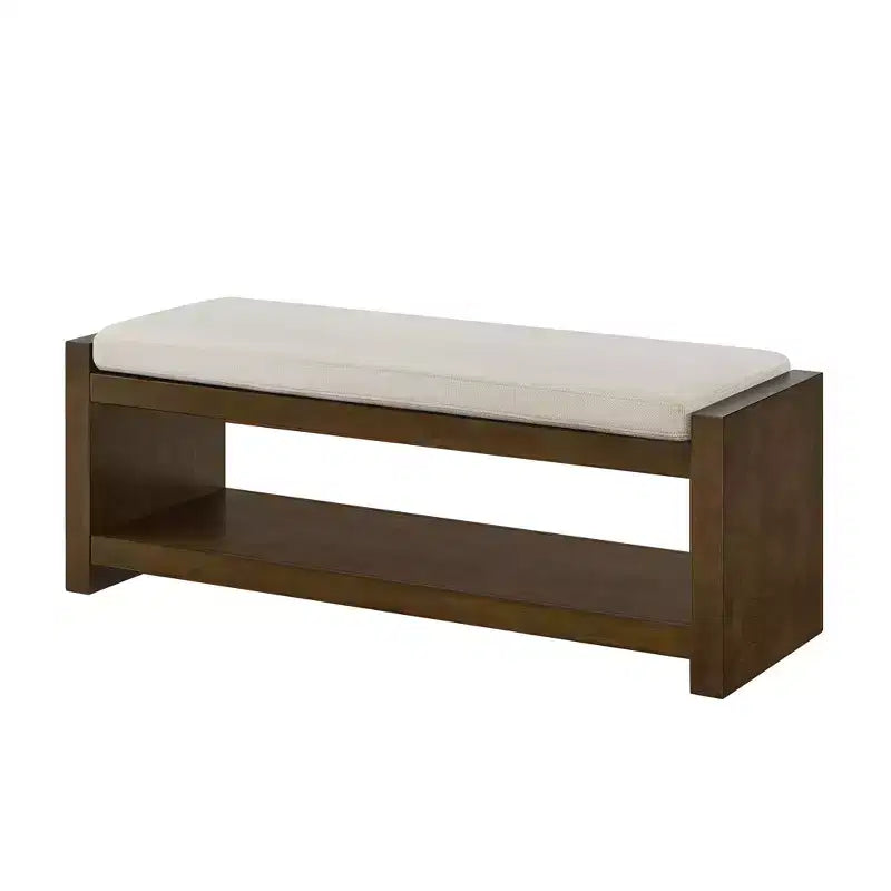 Panca Accent con scarpiera a ripiano inferiore, panca imbottita, panca moderna e compatta da fondo letto con contenitore