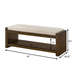 Panca Accent con scarpiera a ripiano inferiore, panca imbottita, panca moderna e compatta da fondo letto con contenitore