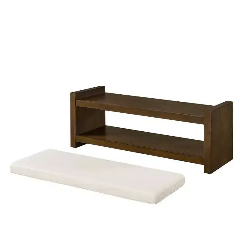Panca Accent con scarpiera a ripiano inferiore, panca imbottita, panca moderna e compatta da fondo letto con contenitore