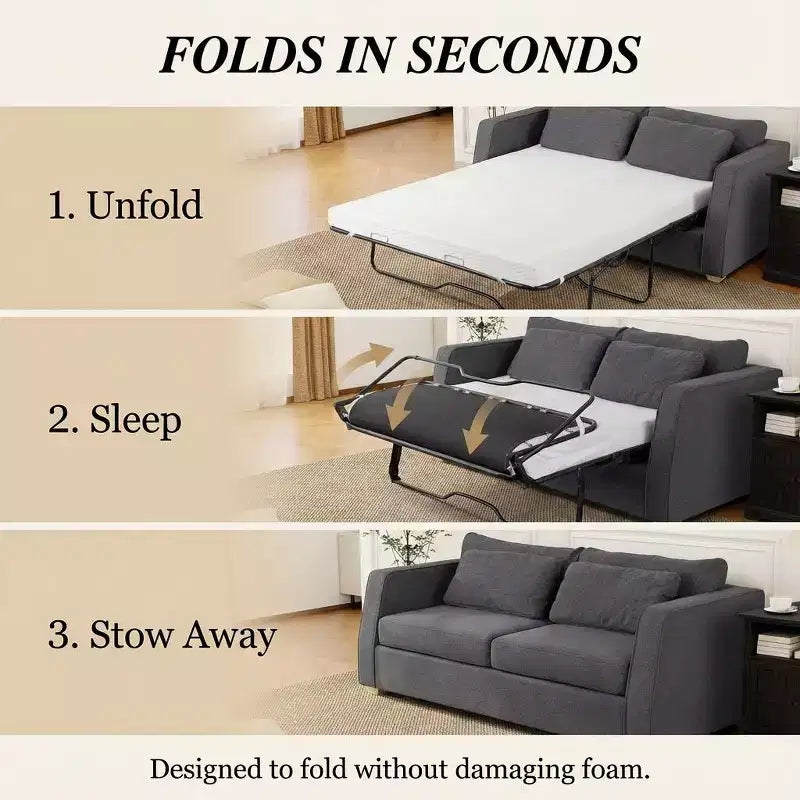 Materasso di ricambio per divano letto da 4 pollici, materasso in memory foam rinfrescante per divano estraibile, certificato CertiPUR-US
