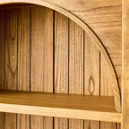 Libreria Arch con ante, libreria ad arco da 72'' con ripiani aperti e mobile contenitore