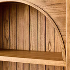 Libreria Arch con ante, libreria ad arco da 72'' con ripiani aperti e mobile contenitore