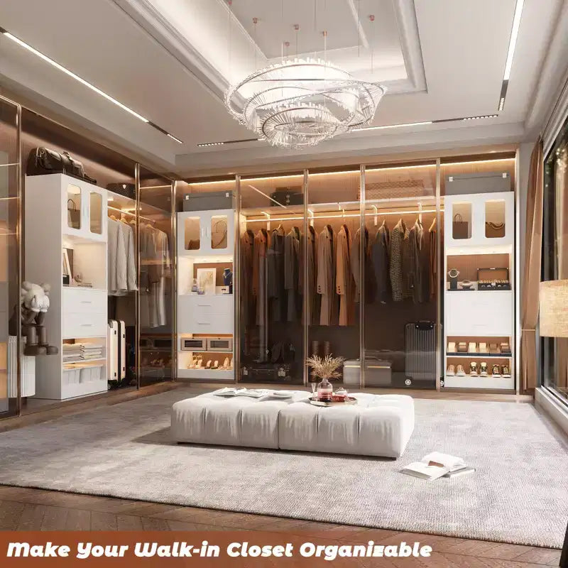 Sistema per armadio Besiost 20-60 con anta Visualize e cassetti in legno