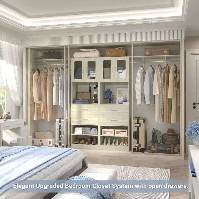 Sistema per armadio Besiost 20-60 con anta Visualize e cassetti in legno