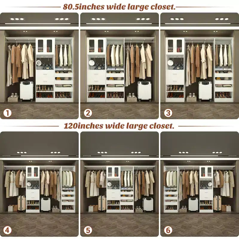 Besiost 80-120 Sistema per armadio con anta e cassetti in legno