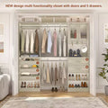 Besiost 80-120 Closet System with Door and Wooden Drawers
