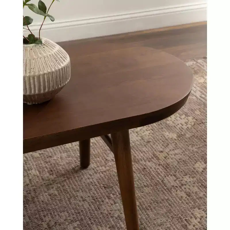 Tavolino ovale in legno Kate and Laurel Conan, 38x20x17, marrone noce