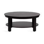 Tavolino da caffè ovale in legno Kate e Laurel Foxford, 38x24x18, nero