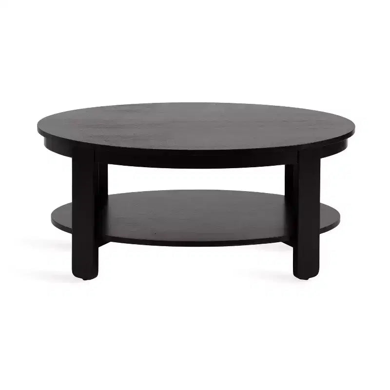 Tavolino da caffè ovale in legno Kate e Laurel Foxford, 38x24x18, nero
