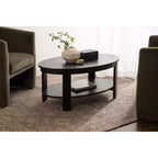 Tavolino da caffè ovale in legno Kate e Laurel Foxford, 38x24x18, nero