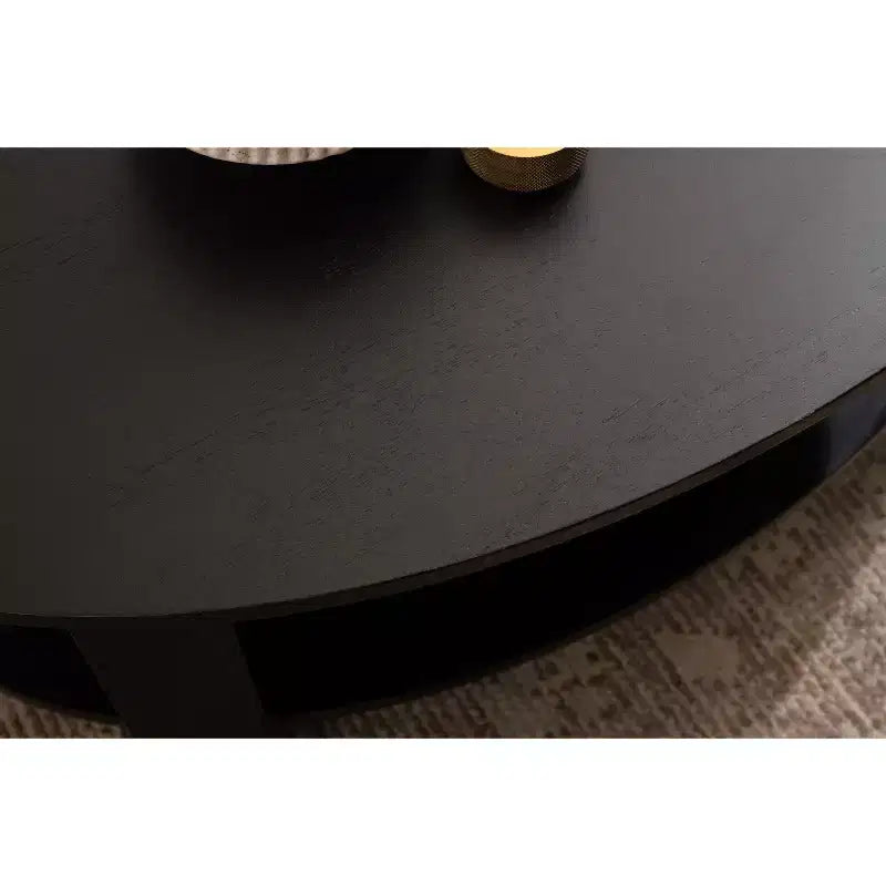 Tavolino da caffè ovale in legno Kate e Laurel Foxford, 38x24x18, nero