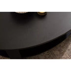 Tavolino da caffè ovale in legno Kate e Laurel Foxford, 38x24x18, nero