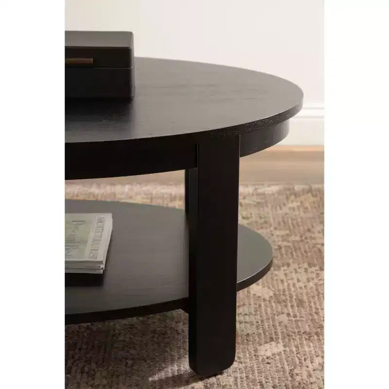 Tavolino da caffè ovale in legno Kate e Laurel Foxford, 38x24x18, nero