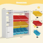 Mobiletto contenitore in MDF per bambini, scaffale organizer con contenitori per cameretta dei bambini o sala giochi