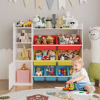Mobiletto contenitore in MDF per bambini, scaffale organizer con contenitori per cameretta dei bambini o sala giochi