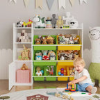Mobiletto contenitore in MDF per bambini, scaffale organizer con contenitori per cameretta dei bambini o sala giochi