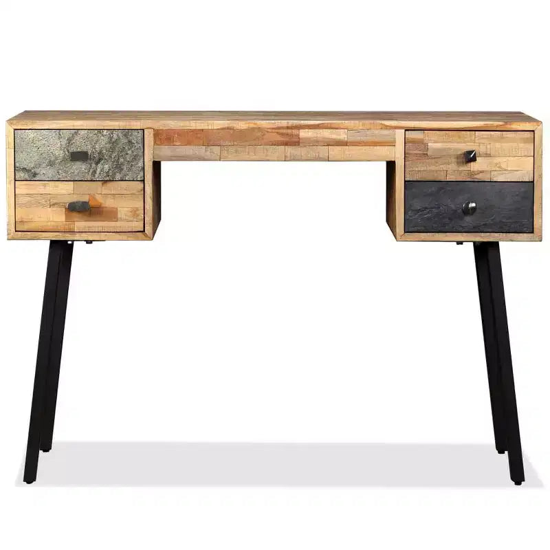 Scrivania in teak massiccio di recupero 110x50x76 cm
