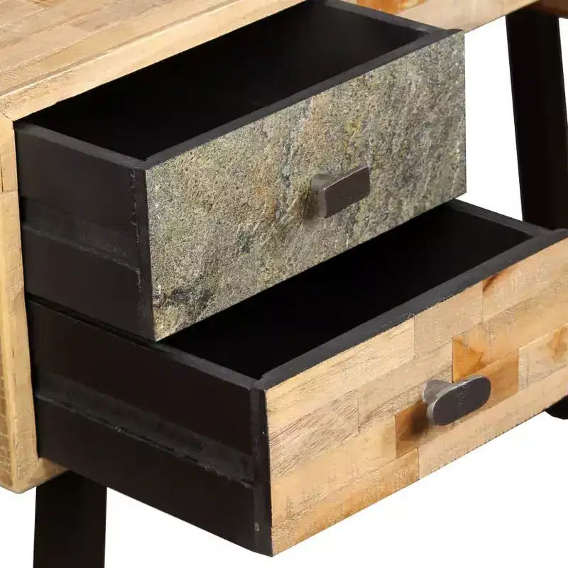 Scrivania in teak massiccio di recupero 110x50x76 cm