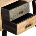 Scrivania in teak massiccio di recupero 110x50x76 cm