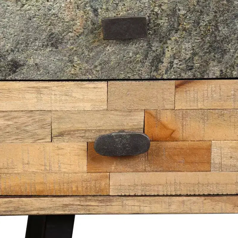 Scrivania in teak massiccio di recupero 110x50x76 cm