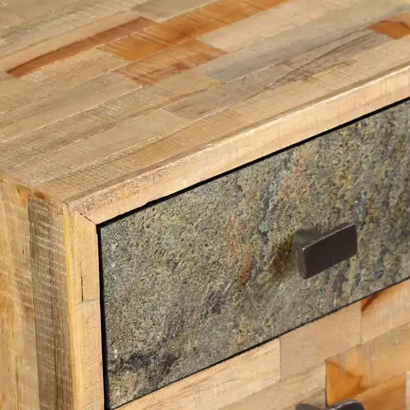 Scrivania in teak massiccio di recupero 110x50x76 cm