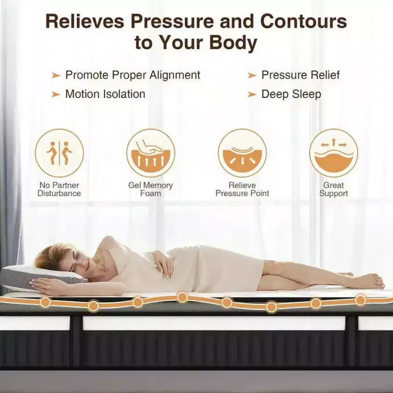 Materasso King Size, 35 cm di spessore in memory foam rinfrescante e molle insacchettate singolarmente, materasso ibrido, materasso King in scatola, Certificazione CertiPUR-US