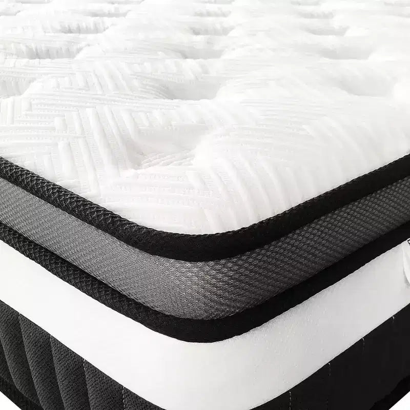 Materasso King Size, 35 cm di spessore in memory foam rinfrescante e molle insacchettate singolarmente, materasso ibrido, materasso King in scatola, Certificazione CertiPUR-US