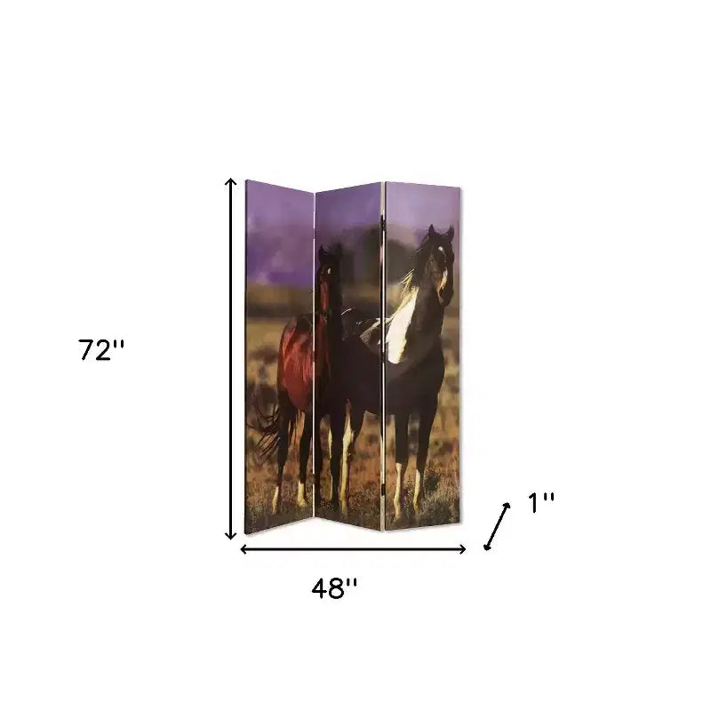 Divisorio pieghevole a tre pannelli in tela marrone da 183 cm