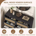 Cassettiera in rattan larga 117 cm, cassettiera a 6 cassetti, comò moderno, per camera da letto, soggiorno