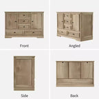 Mobile Credenza Stile Rustico con 5 Cassetti e 2 Ante, Mobile Bar in Legno, Ripiani Regolabili, per Sala da Pranzo, Soggiorno