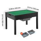 Tavolo attività per bambini con piano reversibile per costruzioni, tavolo da gioco in legno con 2 contenitori per lavoretti, apprendimento e gioco, nero