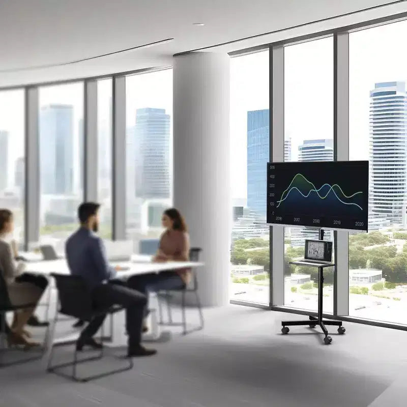 Carrello TV mobile PERLESMITH con ruote per TV LCD/LED/OLED da 32-60 pollici, ripiano regolabile in altezza, supporta fino a 40 kg, VESA massimo 400x400 mm