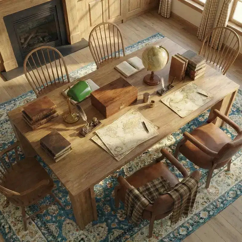 Tavolo da Pranzo per 4-6 Persone, Tavoli da Pranzo per 4 Persone, Grande Tavolo da Pranzo Rustico da Cucina, Tavolo Rettangolare da Sala da Pranzo per Piccoli Spazi, Cucina, Appartamento