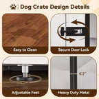 Mobile-Cuccia per Cani Moderna, Cuccia Grande da Interno in Legno, Divisorio Rimovibile, Divisorio, Cuscini, Ante, per Soggiorno, Casa